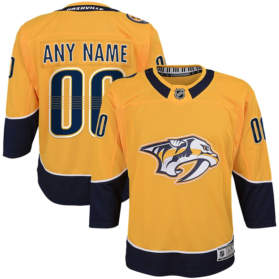 Youth Nashville Predators Yellow Home Premier Custom Jersey - Jersey