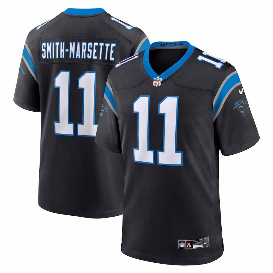 Men's Carolina Panthers Ihmir Smith-Marsette Nike  Black Team Game Jersey - Jersey