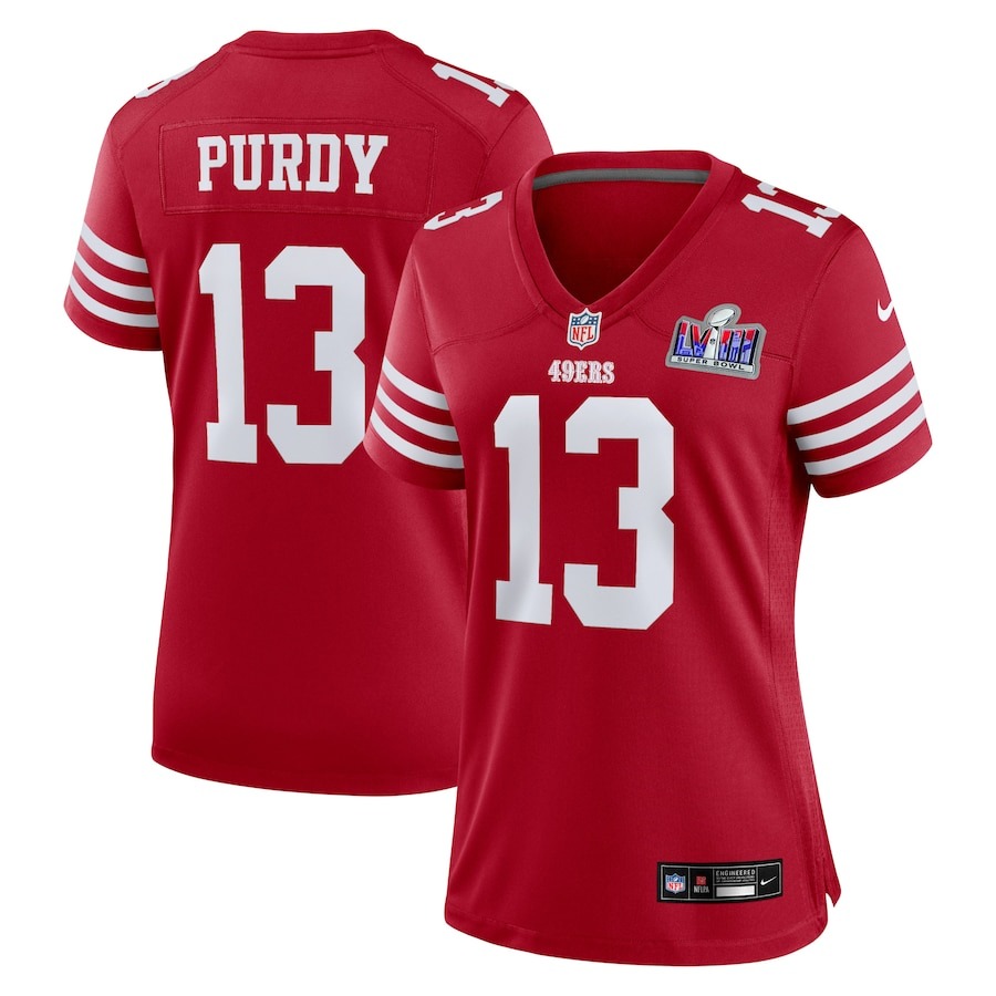 Women's San Francisco 49ers Brock Purdy Nike Scarlet Super Bowl LVIII Game Jersey - Jersey