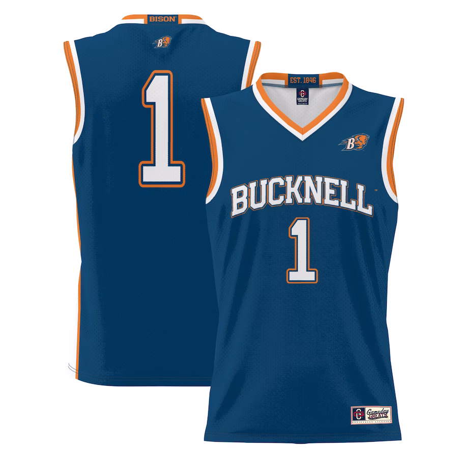 #1 Bucknell Bison GameDay Greats Youth Lightweight Basketball Jersey - Navy - Jersey