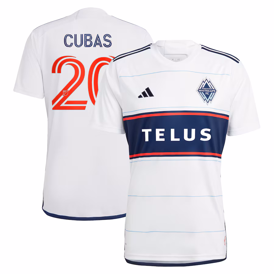 Men's Vancouver Whitecaps FC Andrés Cubas adidas White 2023 Bloodlines Replica Player Jersey - Jersey