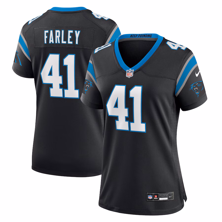 Women's Carolina Panthers Matthias Farley Nike  Black  Game Jersey - Jersey