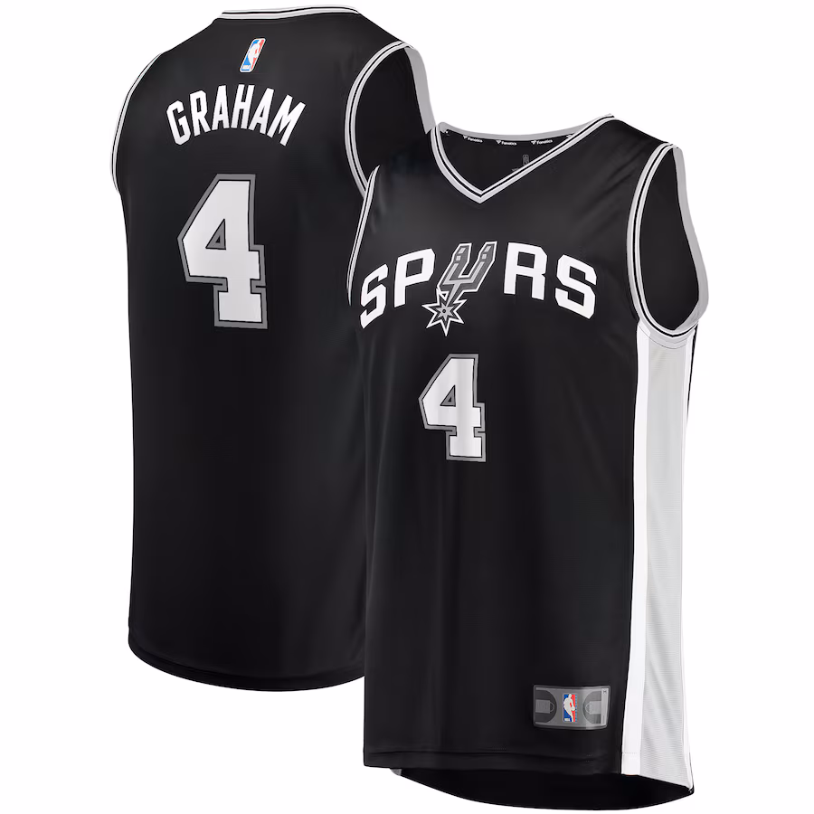 Men's San Antonio Spurs Devonte' Graham Fanatics Black Fast Break Player Jersey - Icon Edition - Jersey
