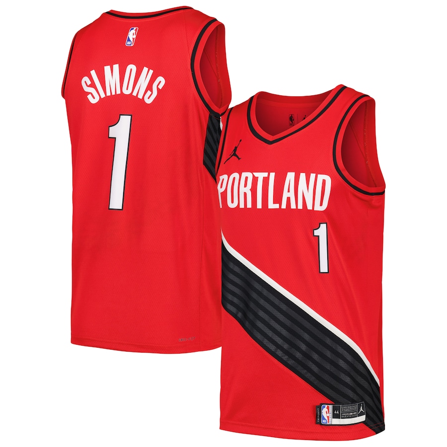 Men's Portland Trail Blazers Anfernee Simons Jordan Brand Red Swingman Player Jersey - Statement Edition - Jersey