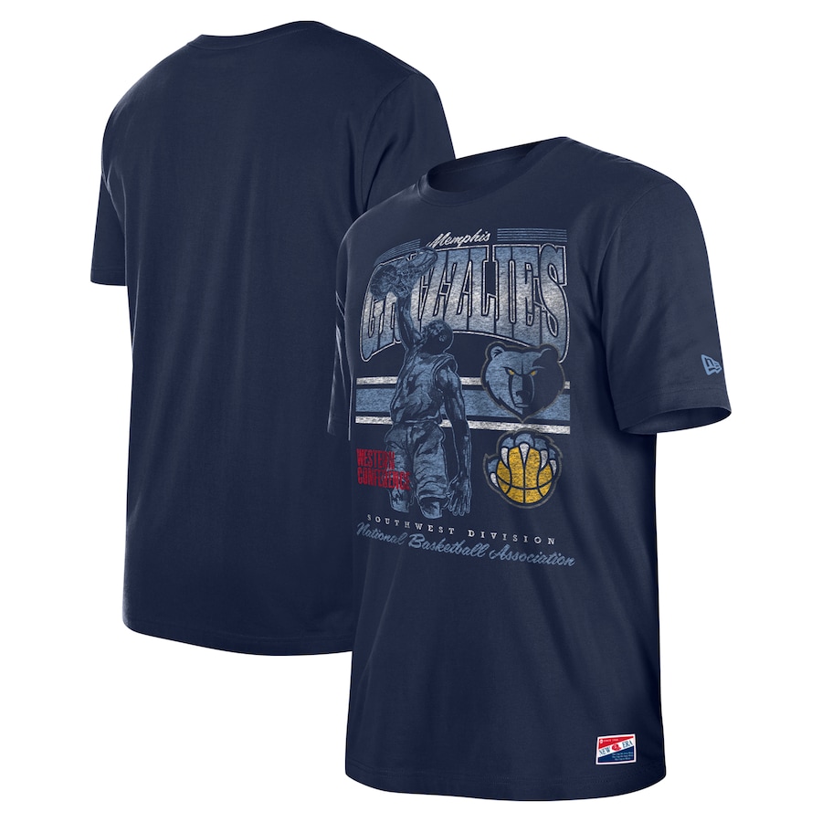 Men's Memphis Grizzlies New Era Navy Enzyme Wash Oversized T-Shirt - Jersey