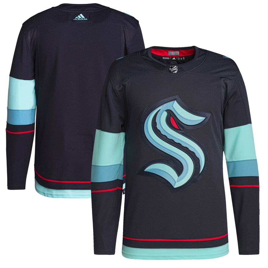 Men's Seattle Kraken adidas Navy Home Authentic Primegreen Jersey - Jersey