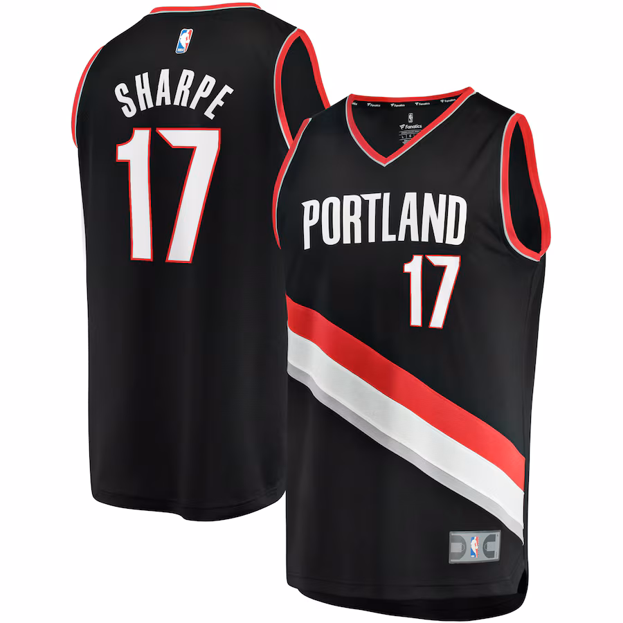Men's Portland Trail Blazers Shaedon Sharpe Fanatics Black Fast Break Replica Player Jersey - Icon Edition - Jersey