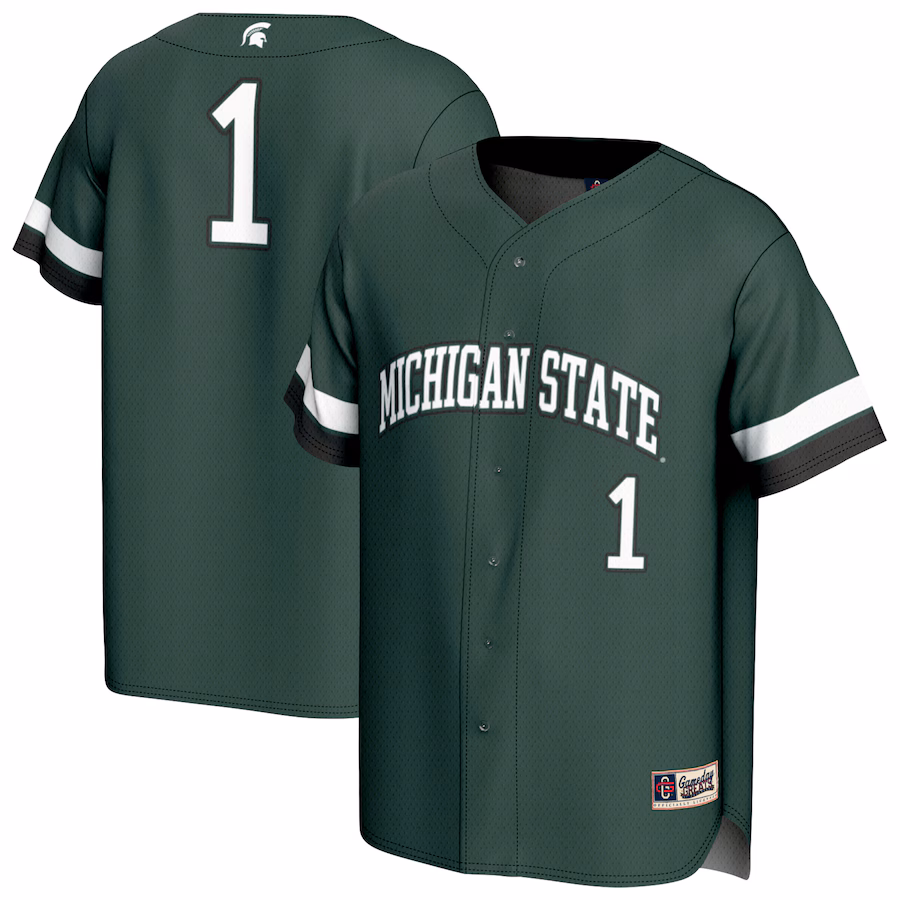 Unisex GameDay Greats #1 Green Michigan State Spartans Lightweight Collegiate Baseball Fashion Jersey - Jersey