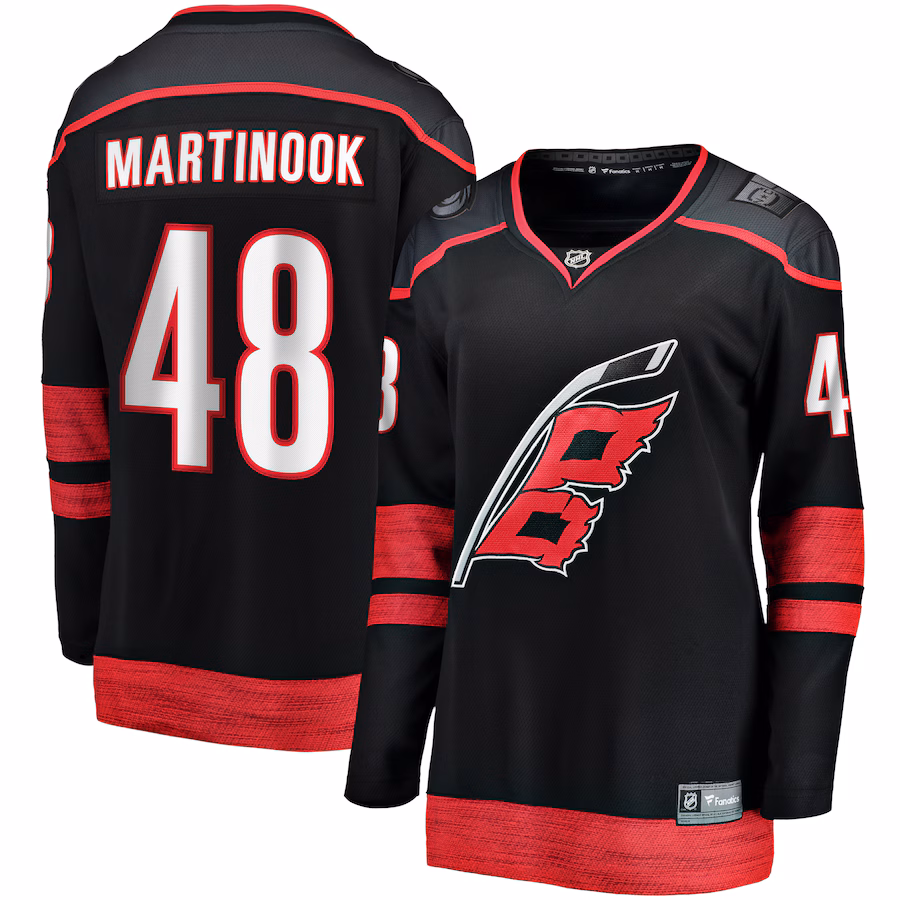 Women's Carolina Hurricanes Jordan Martinook Fanatics Black Home Breakaway Player Jersey - Jersey