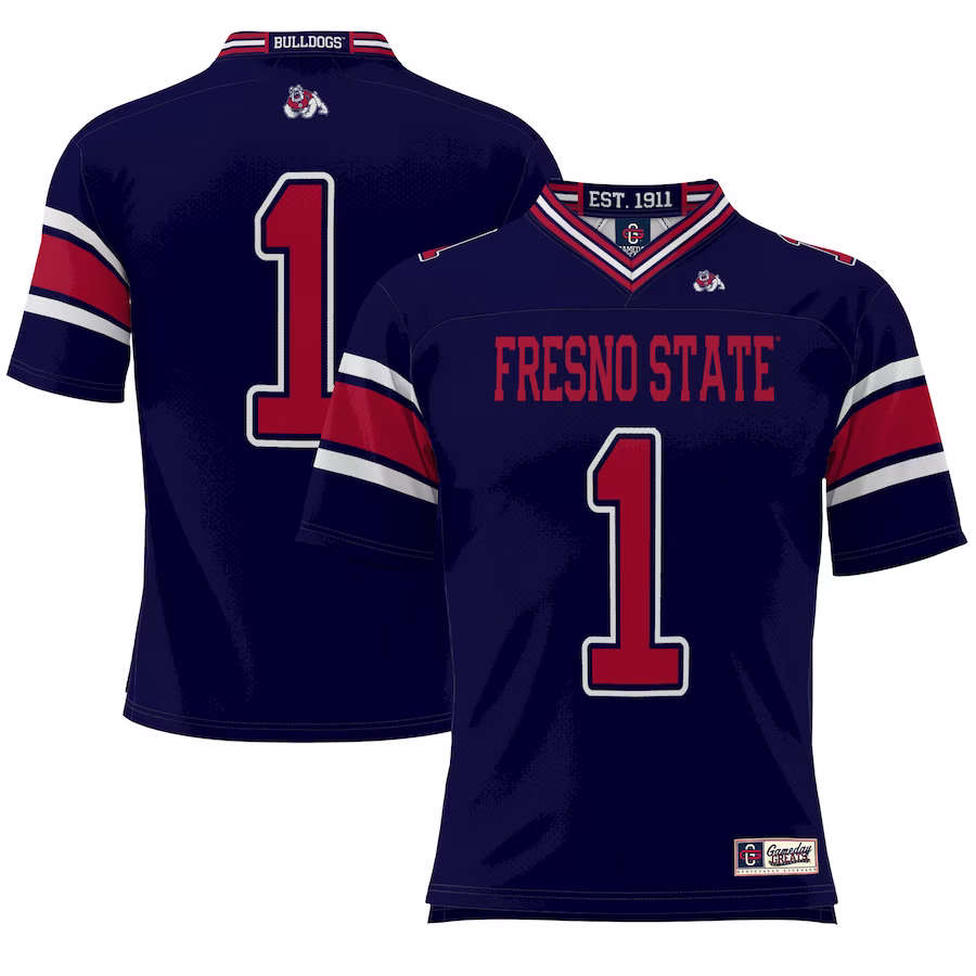 #1 Fresno State Bulldogs GameDay Greats Youth Endzone Football Jersey - Navy - Jersey