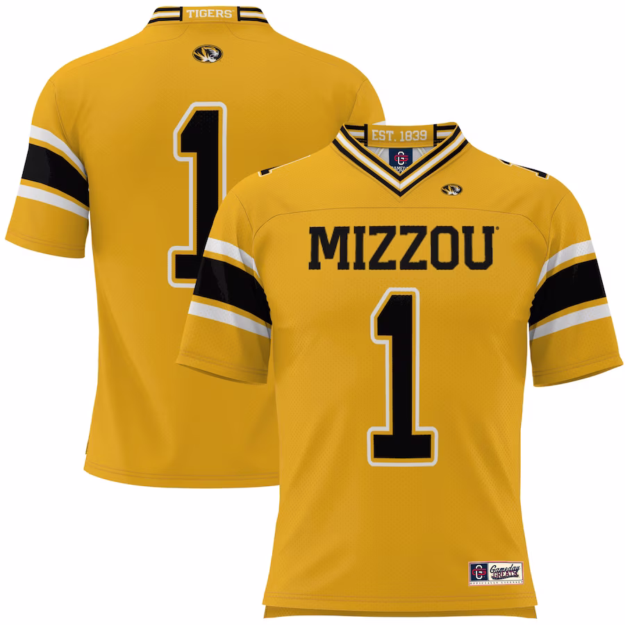 #1 Missouri Tigers GameDay Greats Football Jersey - Gold - Jersey