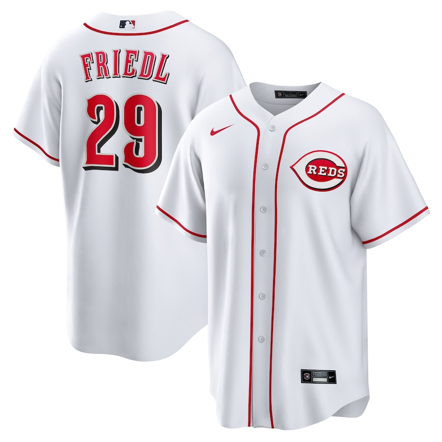 Men's Cincinnati Reds TJ Friedl Nike White Home Replica Jersey - Jersey