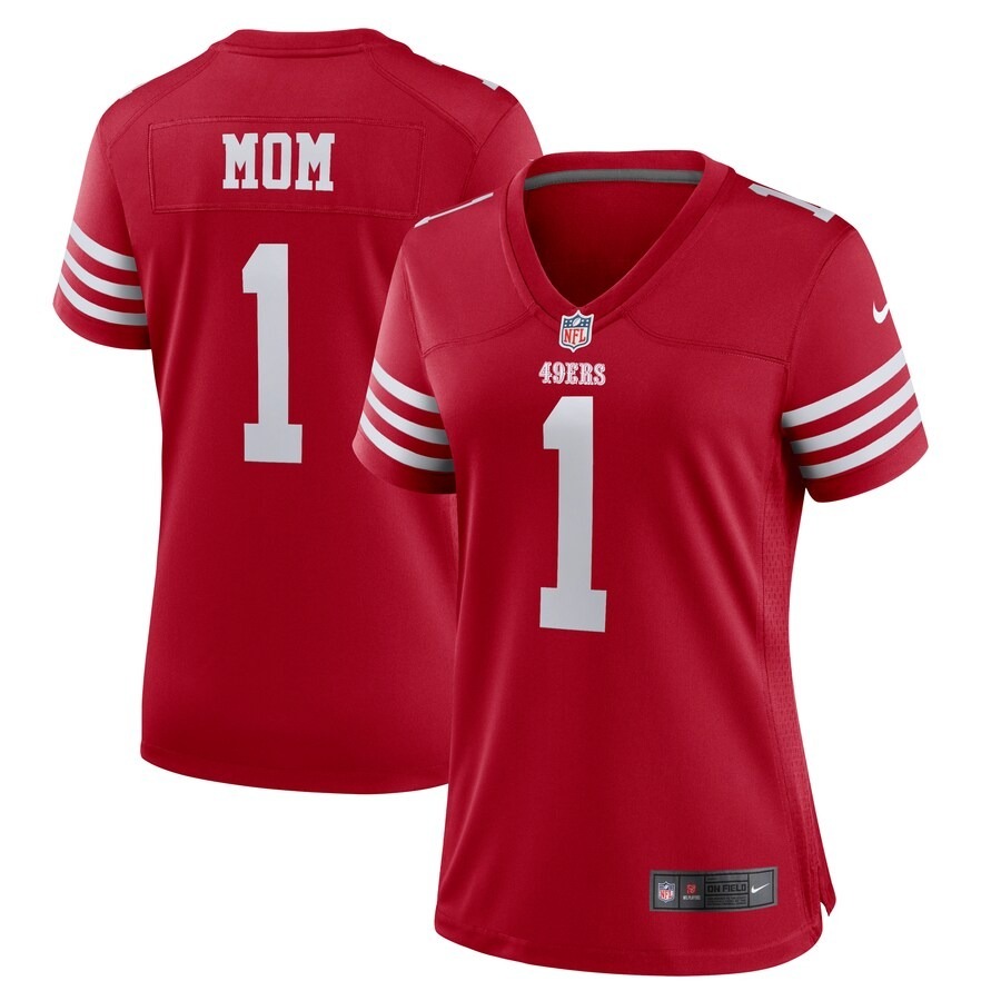Women's San Francisco 49ers Number 1 Mom Nike Scarlet Game Jersey - Jersey