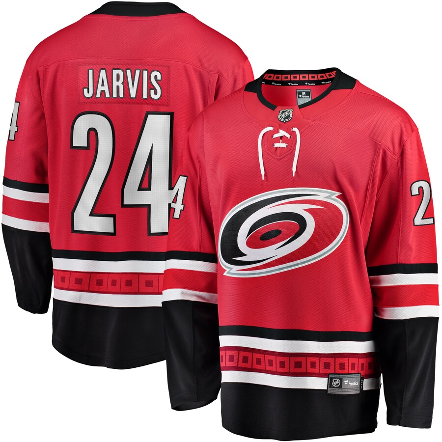 Men's Carolina Hurricanes Seth Jarvis Fanatics Branded Red Alternate Breakaway Player Jersey - Jersey