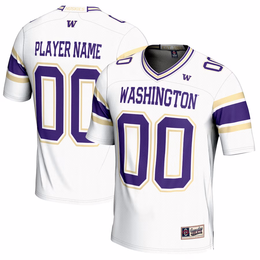 Washington Huskies GameDay Greats NIL Pick-A-Player Football Jersey - White - Jersey