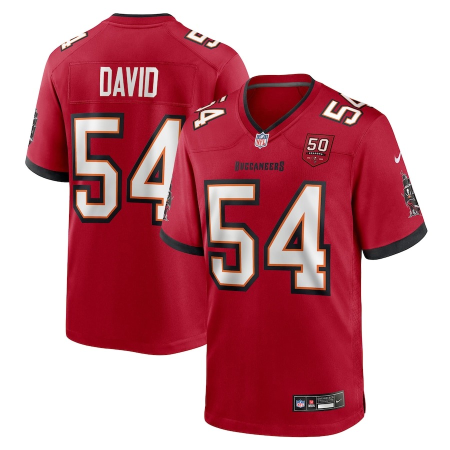 Men's Tampa Bay Buccaneers Lavonte David Nike Red 50th Season Team Game Jersey - Jersey