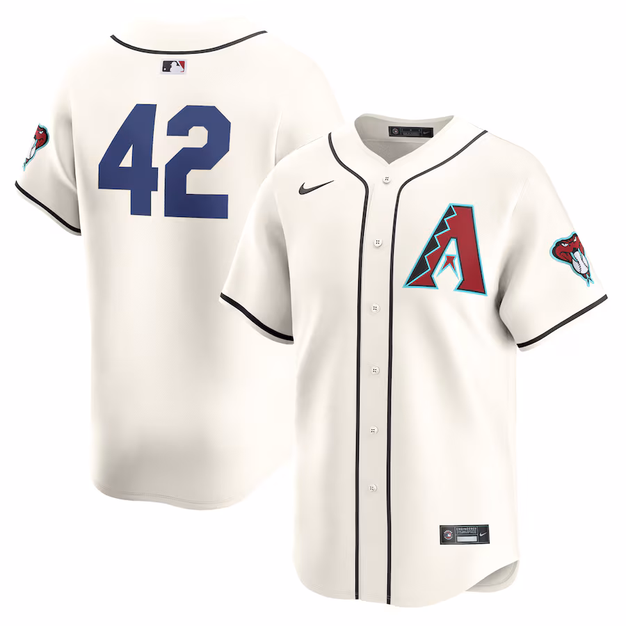 Men's Arizona Diamondbacks  Nike White 2024 Jackie Robinson Day Home Limited Jersey - Jersey