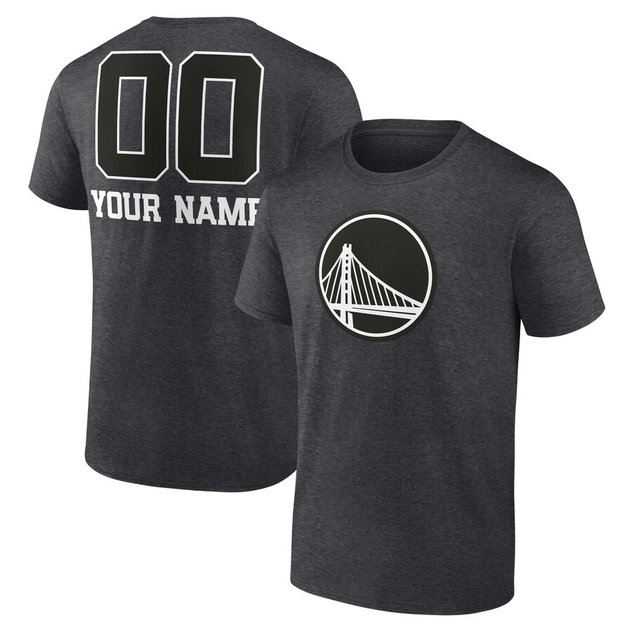 Men's Golden State Warriors Charcoal Personalized Name & Number Monochrome T-Shirt - Jersey