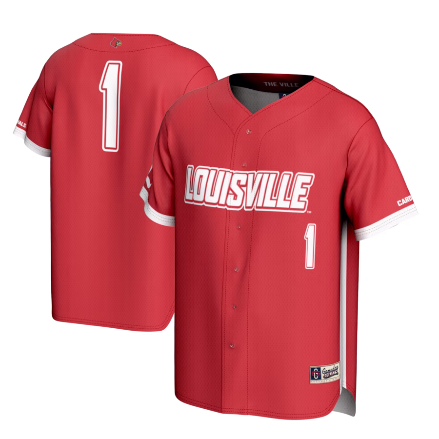 #1 Louisville Cardinals GameDay Greats Lightweight Baseball Fashion Jersey - Red - Jersey