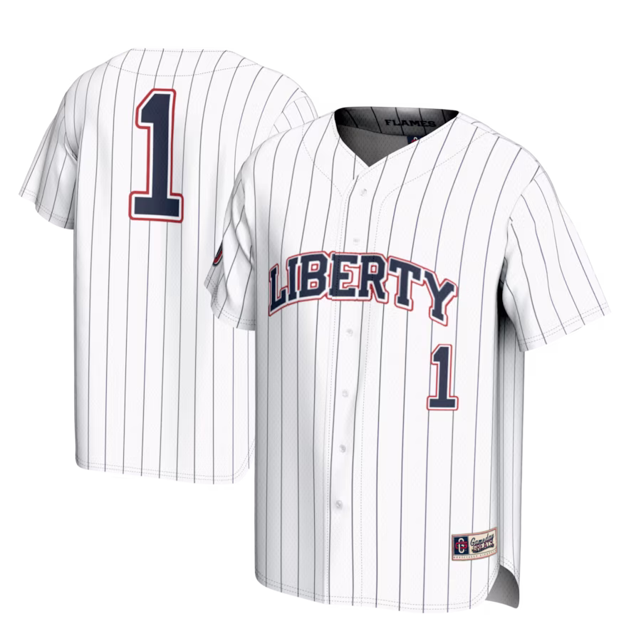 #1 Liberty Flames GameDay Greats Lightweight Baseball Fashion Jersey - White - Jersey