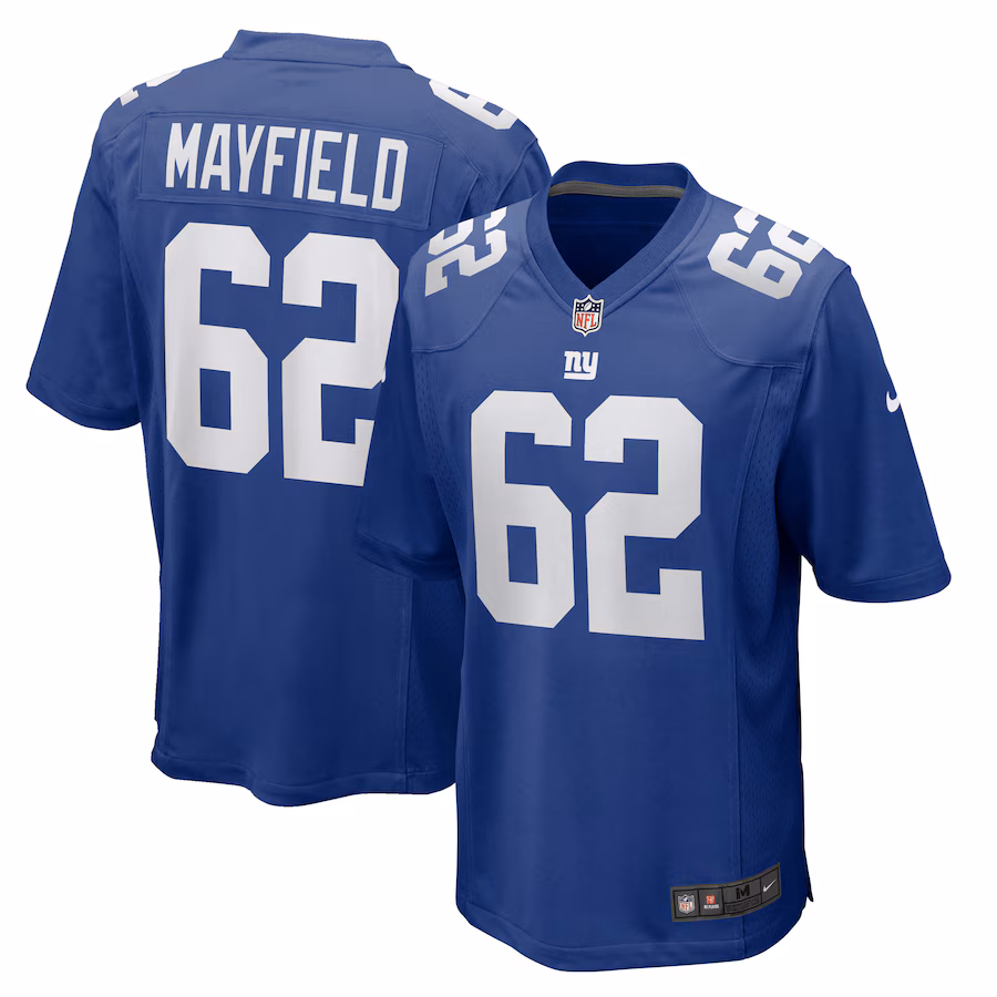 Men's New York Giants Jalen Mayfield Nike  Royal  Game Jersey - Jersey