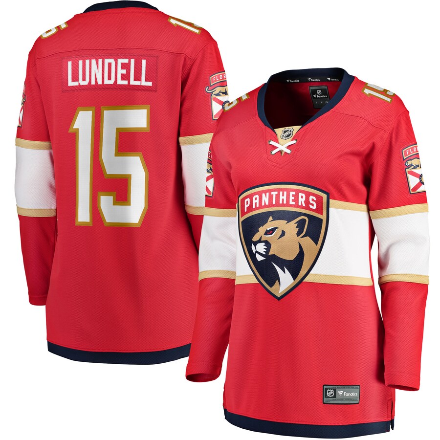 Women's Florida Panthers Anton Lundell Fanatics Branded Red Home Breakaway Player Jersey - Jersey