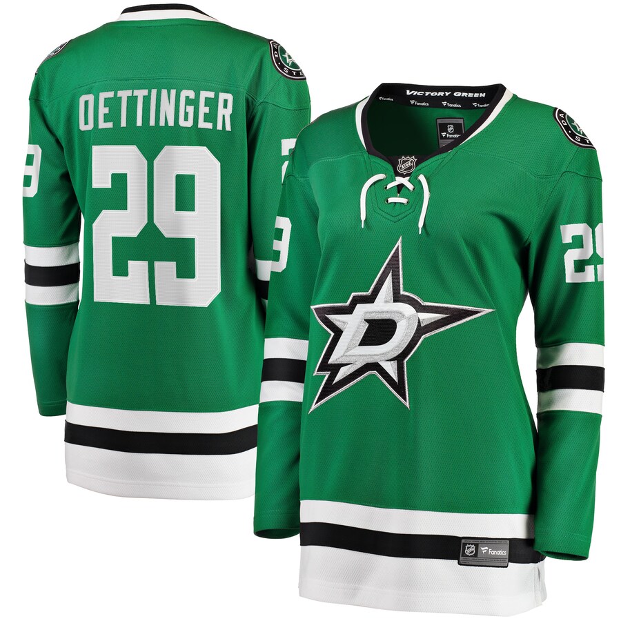 Women's Dallas Stars Jake Oettinger Fanatics Branded Kelly Green Home Breakaway Player Jersey - Jersey