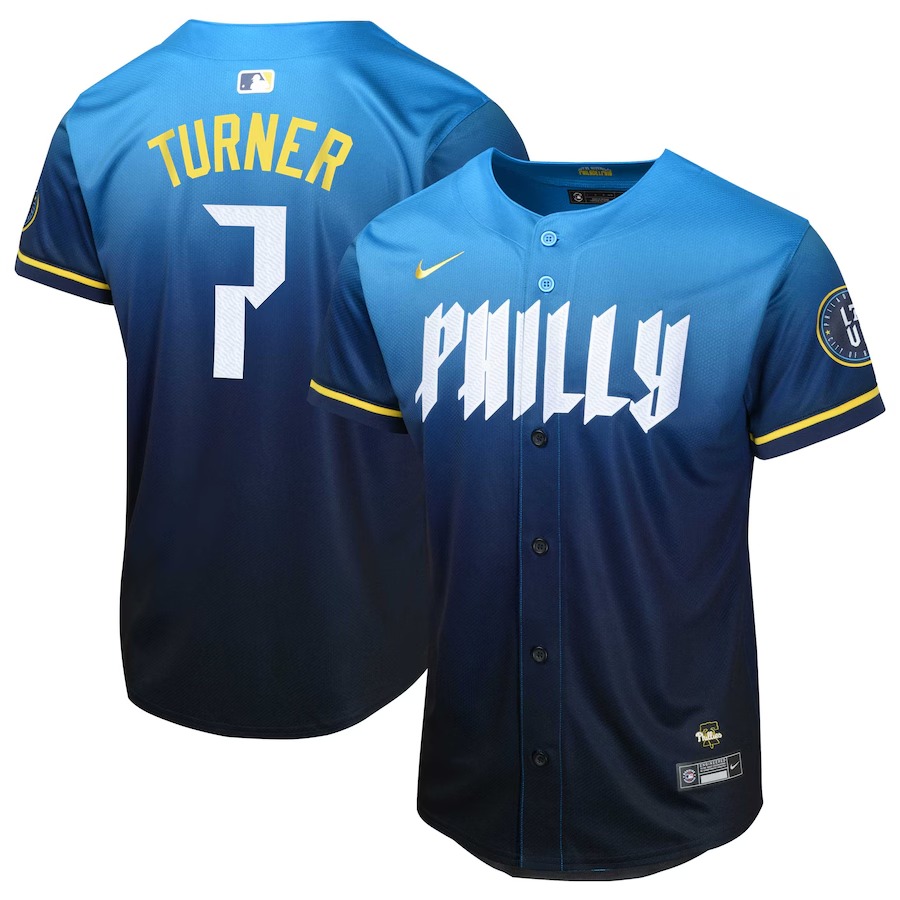 Youth Philadelphia Phillies Trea Turner Nike Blue 2024 City Connect Limited Player Jersey - Jersey