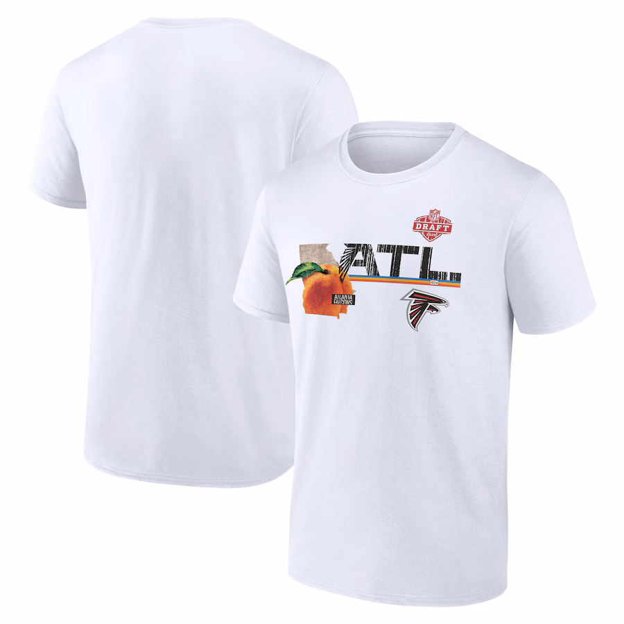 Men's Atlanta Falcons White 2025 NFL Draft T-Shirt - Jersey