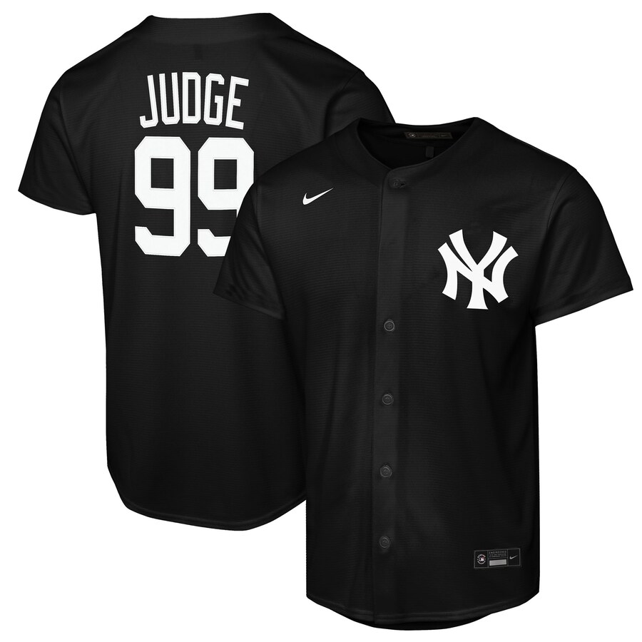 Youth New York Yankees Aaron Judge Nike Black Lights Out Replica Player Jersey - Jersey