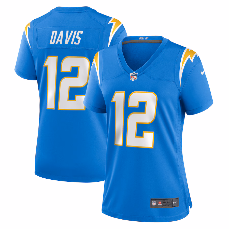 Women's Los Angeles Chargers Derius Davis Nike Powder Blue Team Game Jersey - Jersey
