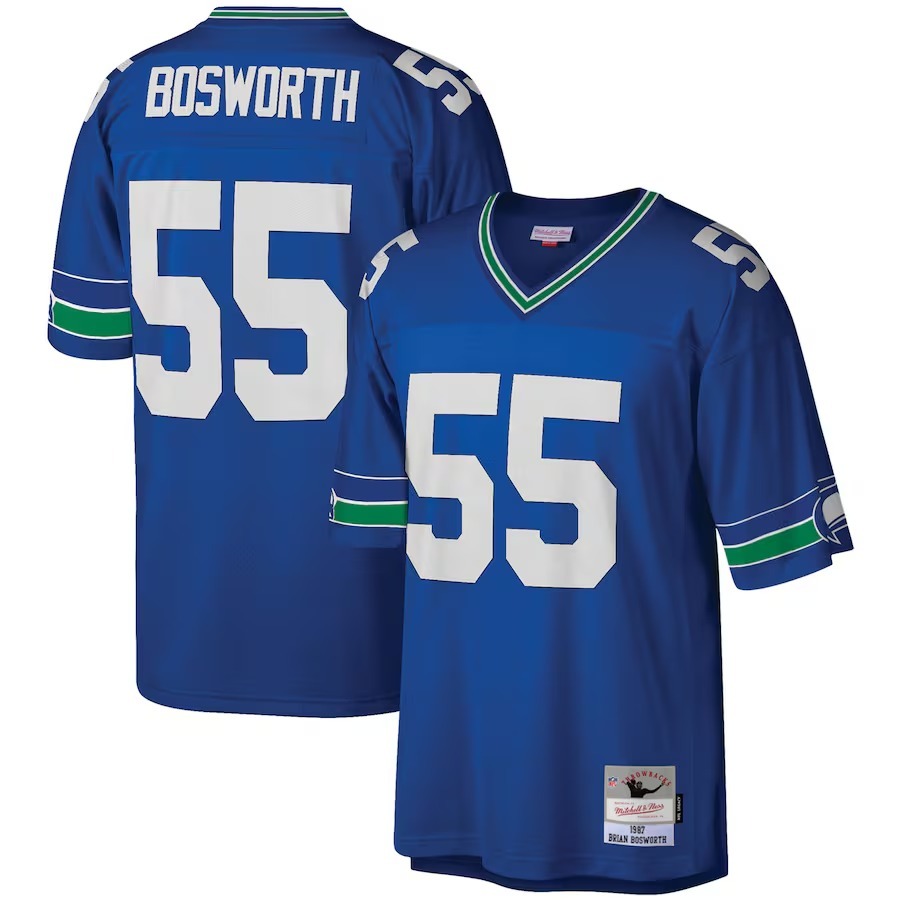 Men's Seattle Seahawks Brian Bosworth Mitchell & Ness Royal Legacy Replica Jersey - Jersey