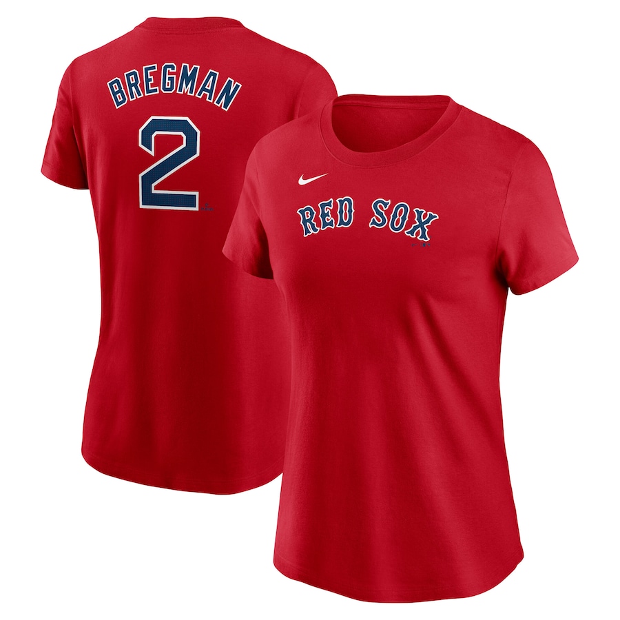 Women's Boston Red Sox Alex Bregman Nike Red Fuse Name & Number T-Shirt - Jersey