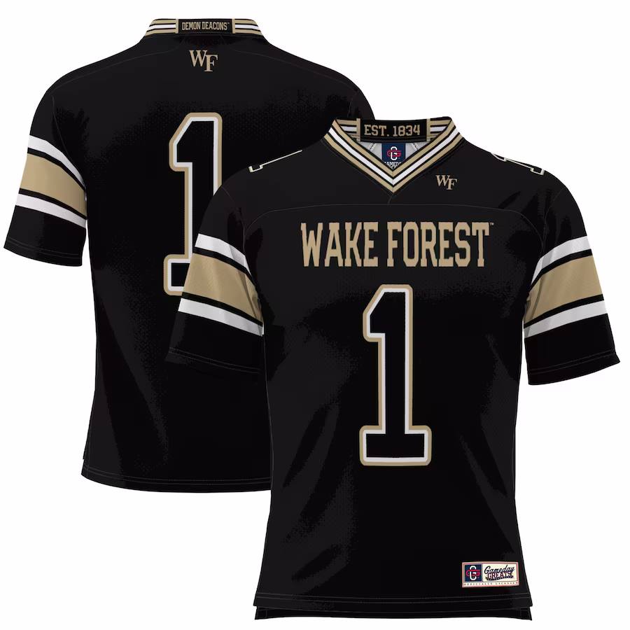 #1 Wake Forest Demon Deacons GameDay Greats Football Jersey - Black - Jersey