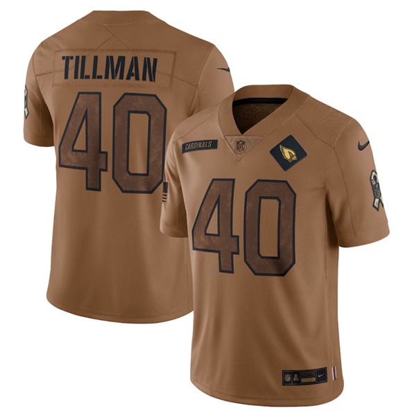 Men's Arizona Cardinals #40 Pat Tillman 2023 Brown Salute To Service Limited Football Stitched Jersey - Jersey