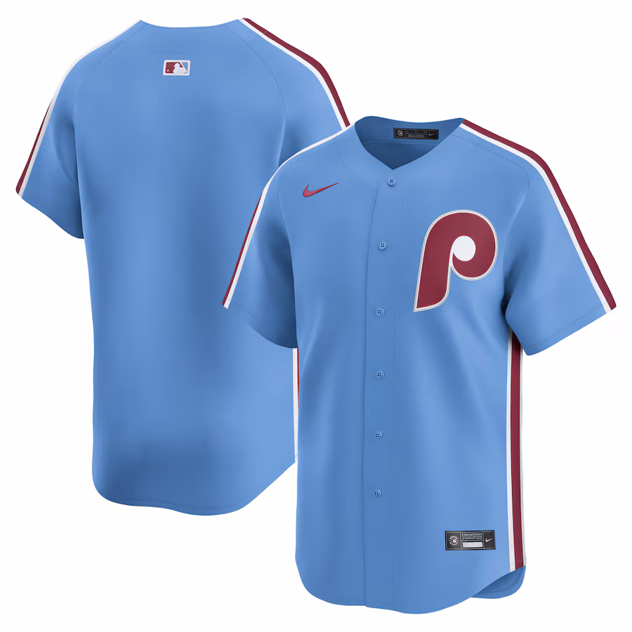 Men's Philadelphia Phillies Nike Light Blue Alternate Limited Jersey - Jersey