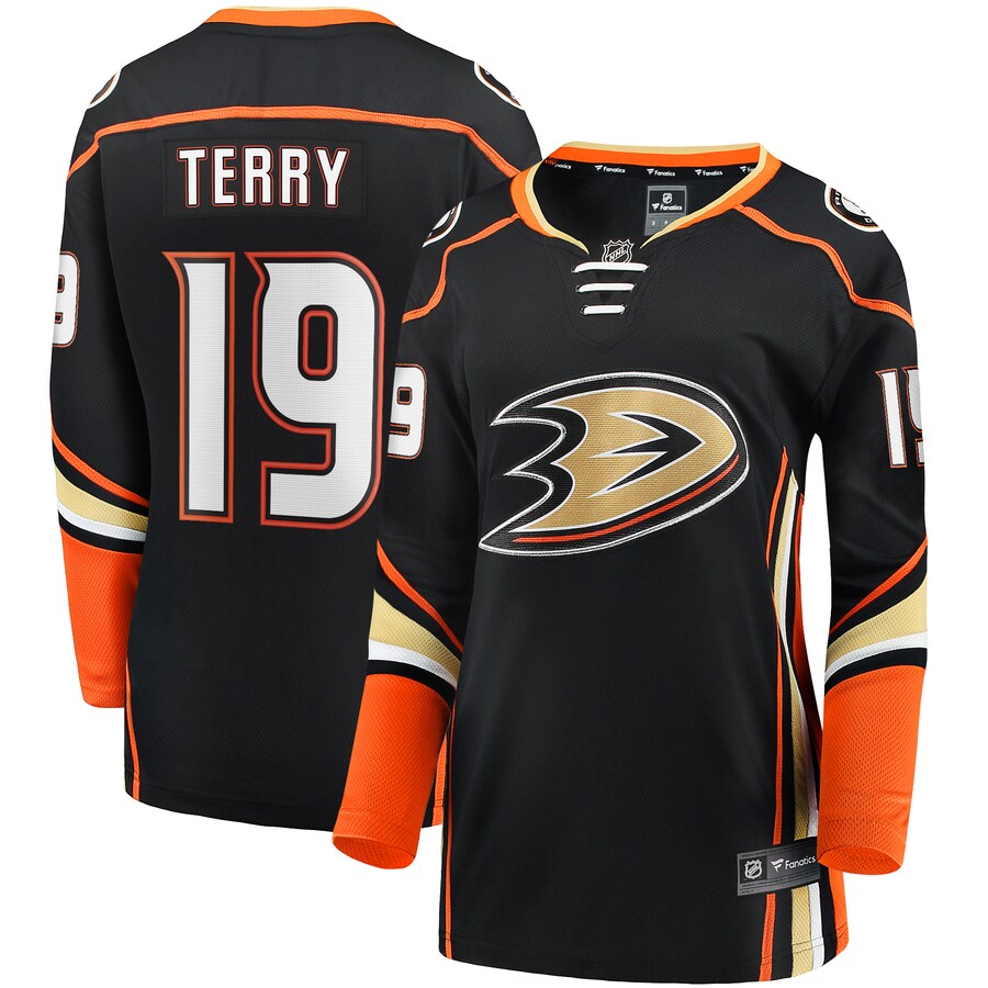 Women's Anaheim Ducks Troy Terry Fanatics Branded Black Home Team Breakaway Player Jersey - Jersey