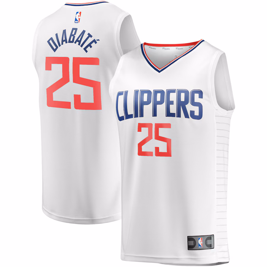 Youth LA Clippers Moussa Diabaté Fanatics White Fast Break Player Jersey - Association Edition - Jersey