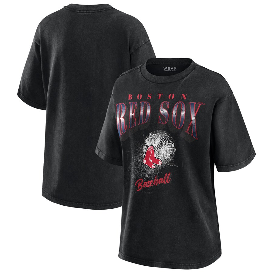 Women's Boston Red Sox WEAR by Erin Andrews Charcoal Boyfriend T-Shirt - Jersey