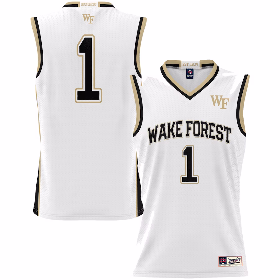 #1 Wake Forest Demon Deacons GameDay Greats Youth Lightweight Basketball Jersey - White - Jersey