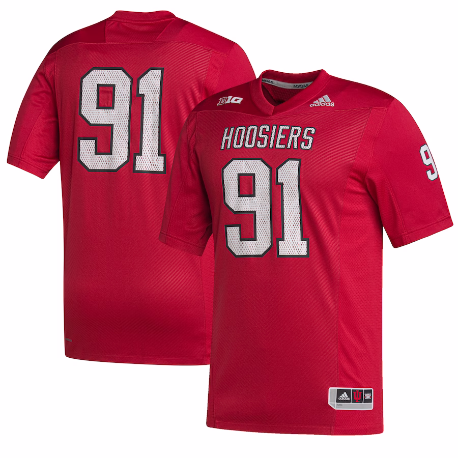 #91 Indiana Hoosiers adidas Premier Strategy Jersey - Crimson - Jersey