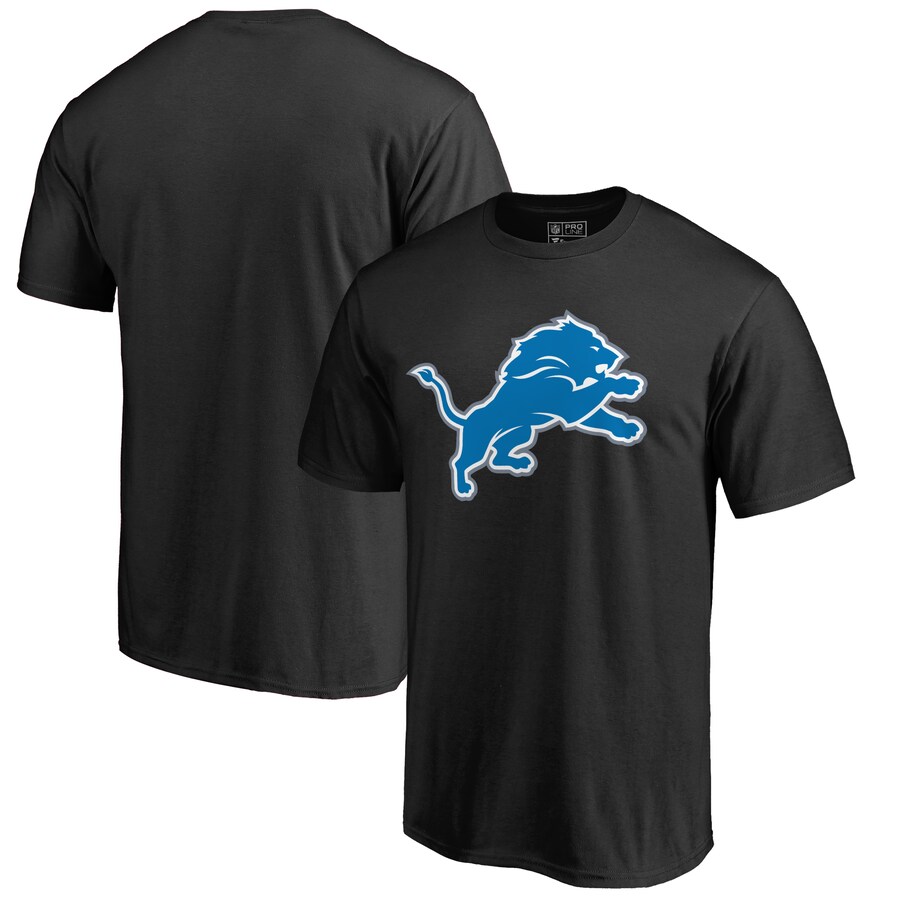 Men's Detroit Lions Black Primary Logo 2 T-Shirt - Jersey
