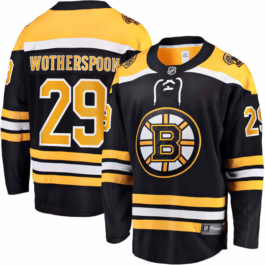 Men's Boston Bruins Parker Wotherspoon Fanatics Black Home Premier Breakaway Player Jersey - Jersey