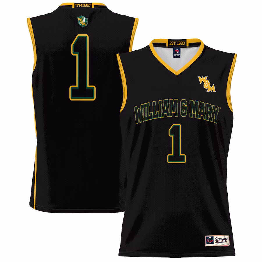 #1 William & Mary Tribe GameDay Greats Unisex Lightweight Basketball Jersey - Black - Jersey