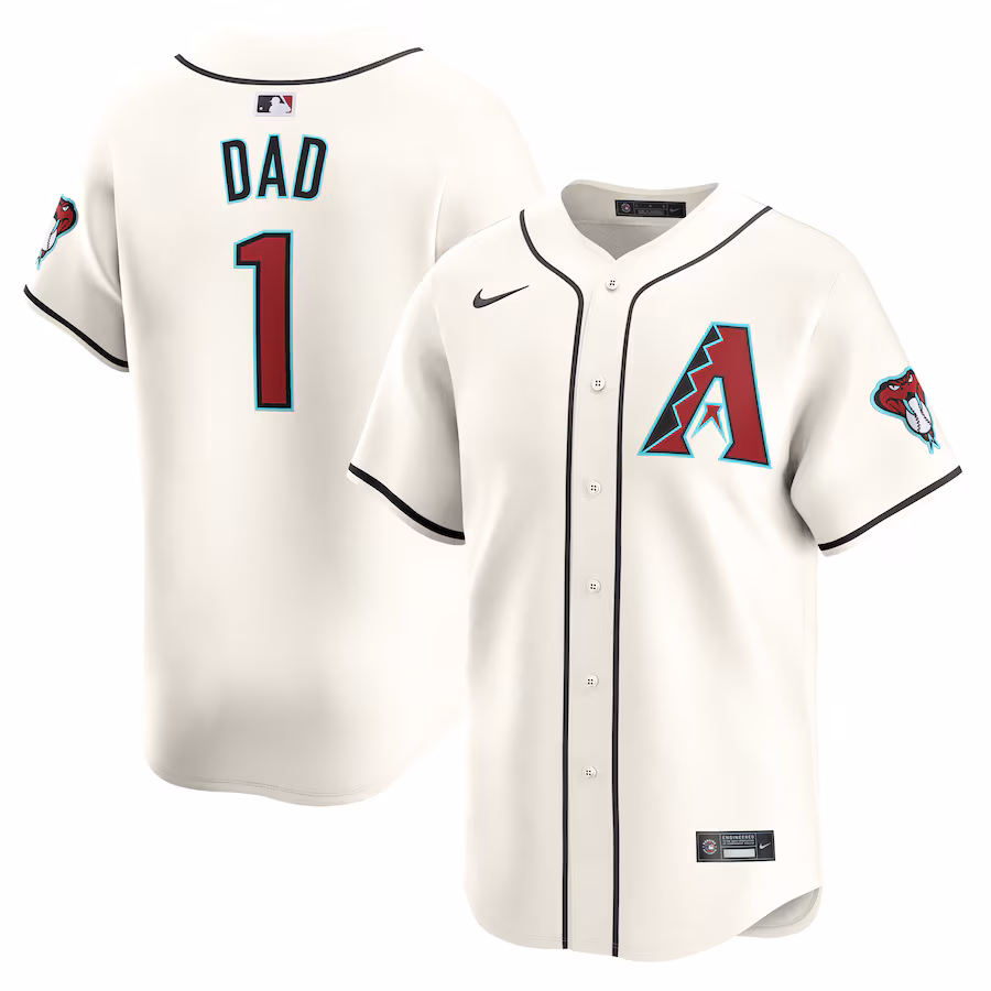 Men's Arizona Diamondbacks Nike White #1 Dad Home Limited Jersey - Jersey