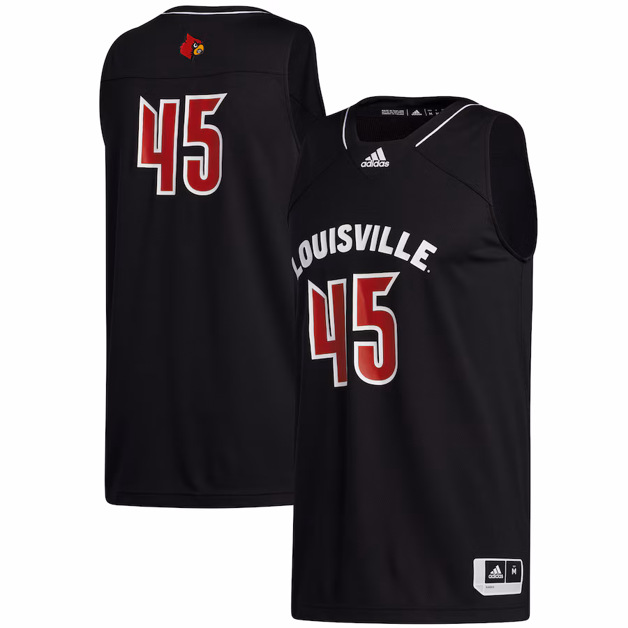Men's adidas #45 Black Louisville Cardinals Swingman Jersey - Jersey