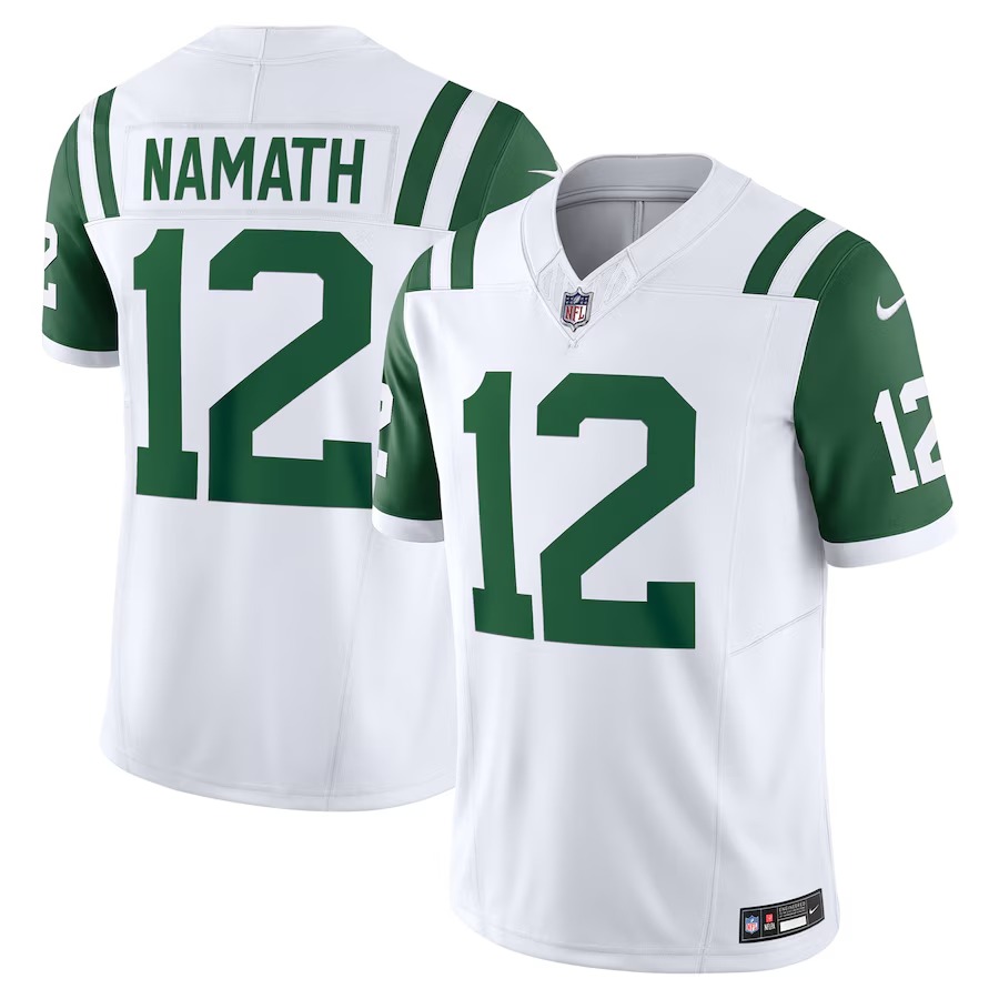Men's New York Jets Joe Namath Nike White Classic Alternate Vapor F.U.S.E. Retired Player Limited Jersey - Jersey