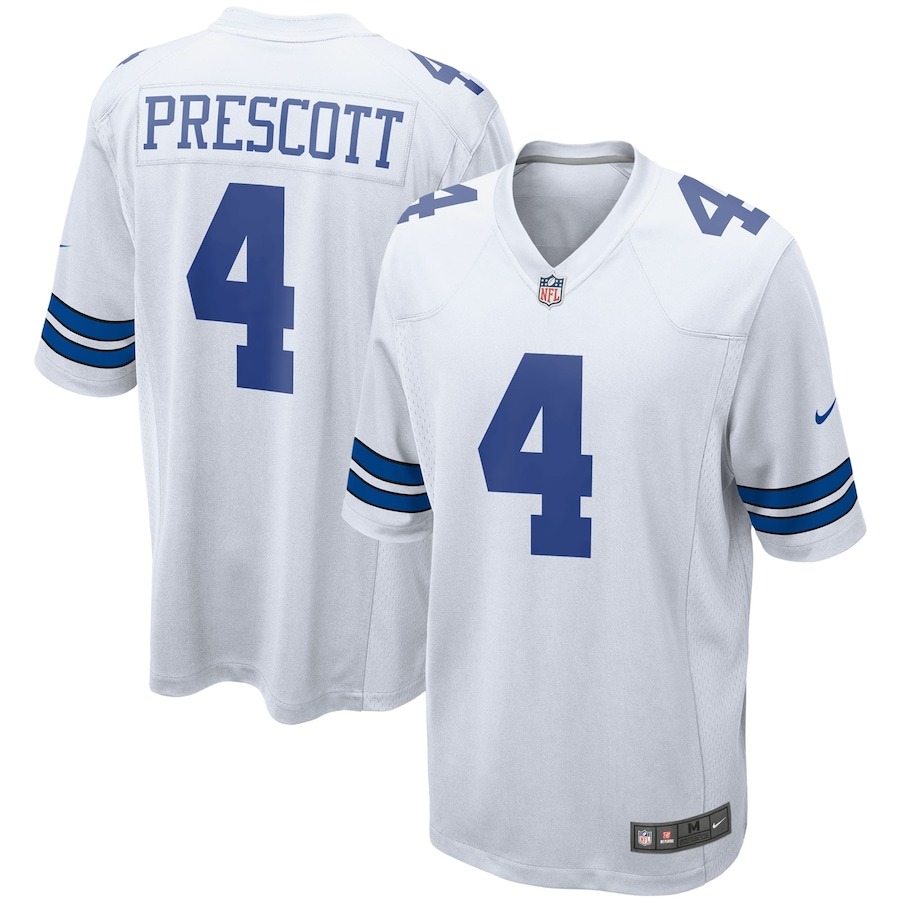 Men's Dallas Cowboys Dak Prescott Nike White Game Team Jersey - Jersey