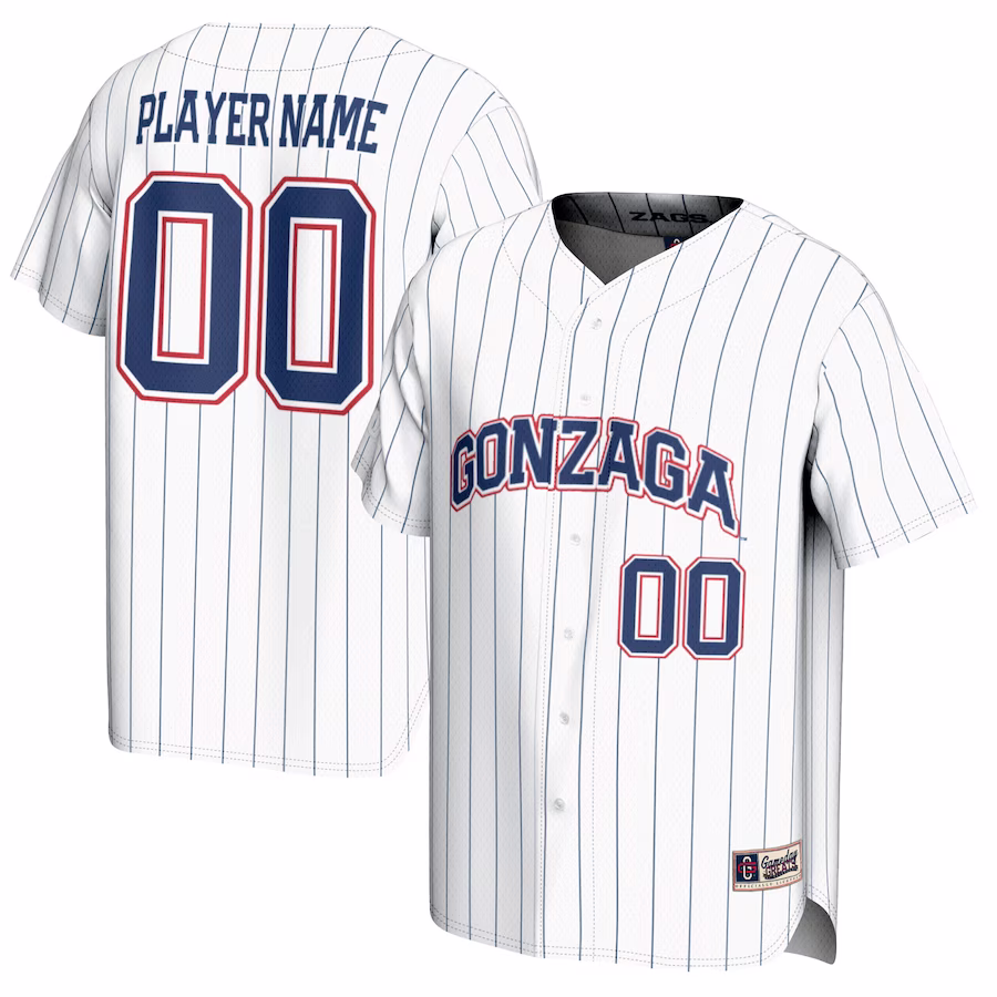 Gonzaga Bulldogs GameDay Greats Unisex NIL Pick-A-Player Baseball Lightweight Jersey - White - Jersey