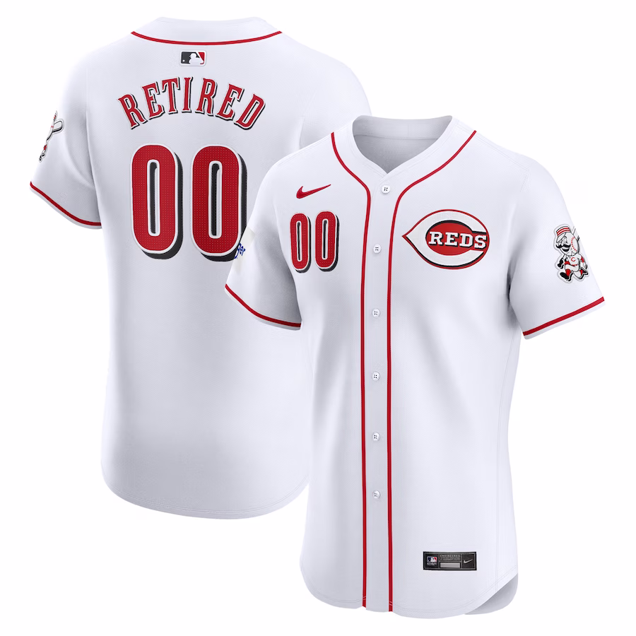 Men's Cincinnati Reds Nike White Home Elite Pick-A-Player Retired Roster Patch Jersey - Jersey